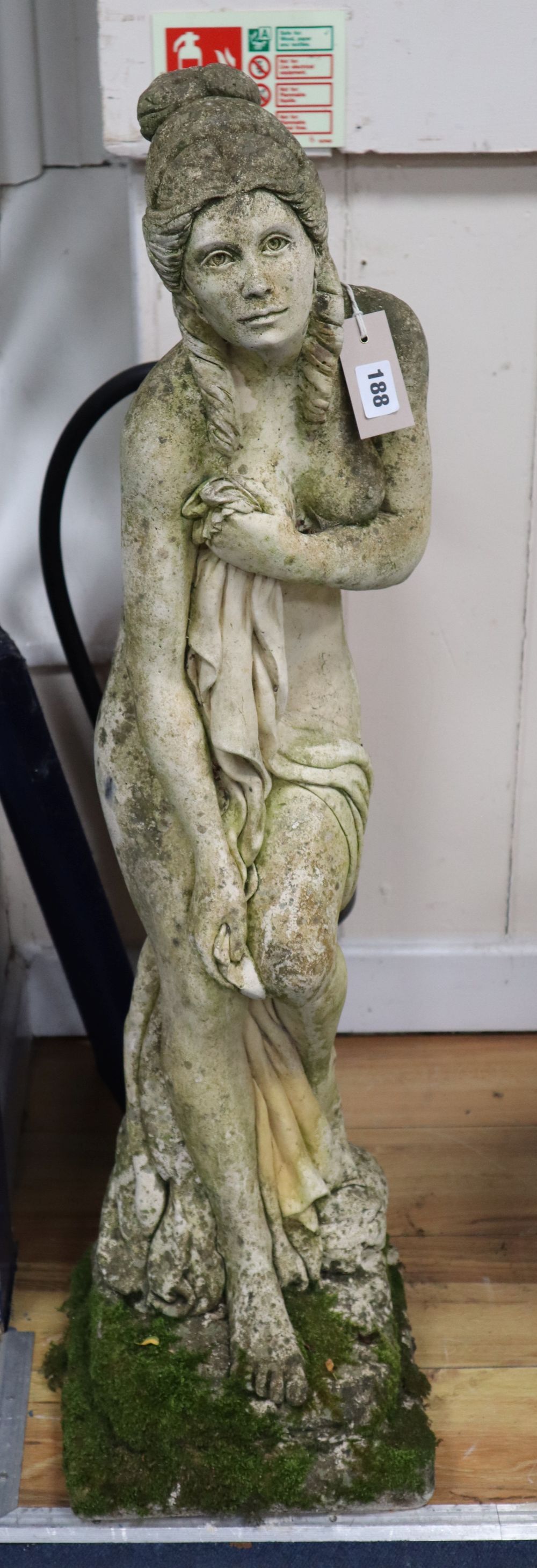 A reconstituted stone garden figure, Venus, H.96cm